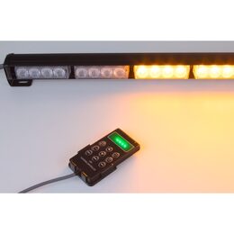 LED světelná alej, 32x 3W LED, oranžová s displejem 910mm, ECE R10