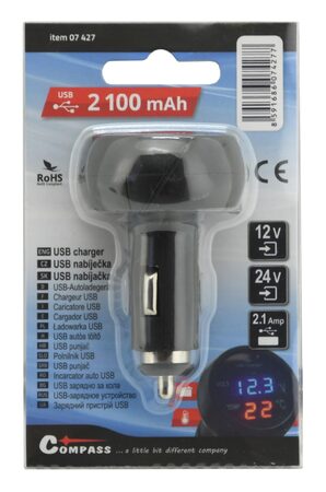 Zástrčka MULTI - USB, voltmetr, teploměr