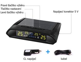 TPMS kontrola tlaku v pneumatice 4 externí čidla / solární napájení