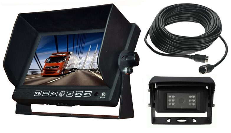 Profi kamerový systém 7" pro kamiony 12/24V - 20m kabel s vyhřívanou zaklápěcí kamerou