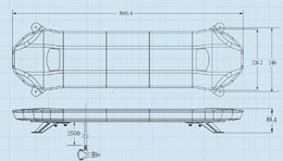 LED rampa 860mm, modrá, 12-24V