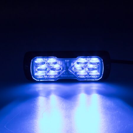 PROFI LED výstražné světlo 12-24V 11,5W modré ECE R65 114x44mm
