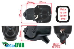 DVR kamera HD, Wi-Fi, VW / ŠKODA / SEAT s dešťovým čidlem