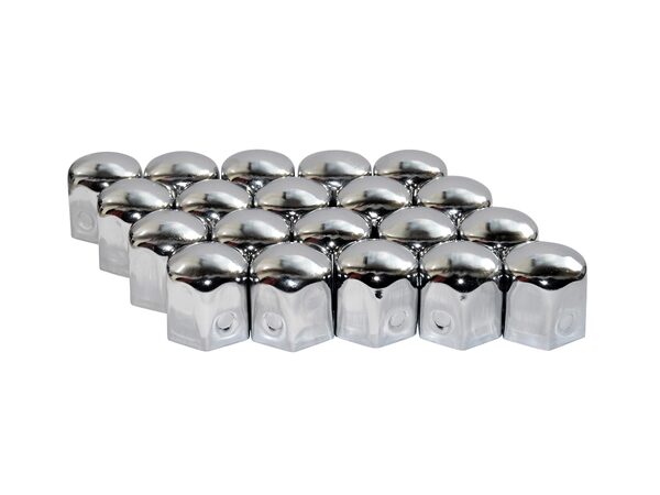 Kryty šroubů kol 19mm chrom/ocel 20 ks