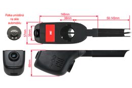 DVR kamera do auta HD, Wi-Fi, Škoda/Seat/VW