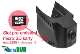 DVR kamera do auta HD, Wi-Fi, VW Touran/Passat