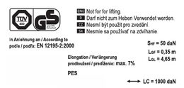 Popruh s ráčnou a háky 1000daN 5m TÜV/GS