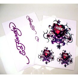 Samolepící dekorace / auto tetování Ed Hardy - Love Kills Slowly - 6 motivů
