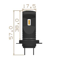 CSP LED H7 bílá, 12-24V, 3x10W, chrom