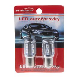 LED BA15S oranžová, 12SMD + 3W LED 10-30V