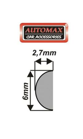 Lišta samolepící gumová - 8m x 6mm x 2, 7mm