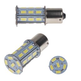 LED BA15s bílá, 12V, 27LED/3SMD