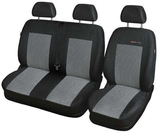Autopotahy VOLKSWAGEN T6 TRANSPORTER, MULTIVAN, 3 místa, od r. 2015-2022, šedo černé