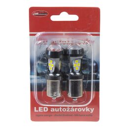 x LED BAU15s bílá, 12-24V, 16LED/3030SMD