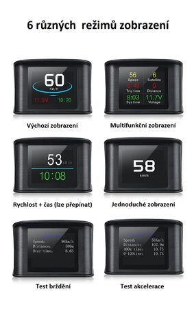 Palubní DISPLEJ 2,6" LCD, GPS měřič rychlosti