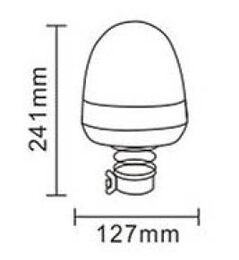 LED maják, 12-24V, oranžový, na držák, 16x3w, homologace