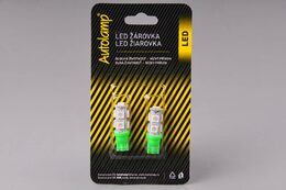 LED T10 zelená, 12V 5W 9xLED5050 - 2ks
