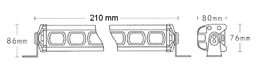 LED světlo obdélníkové, 3x10W, 210x76x80mm, ECE R10