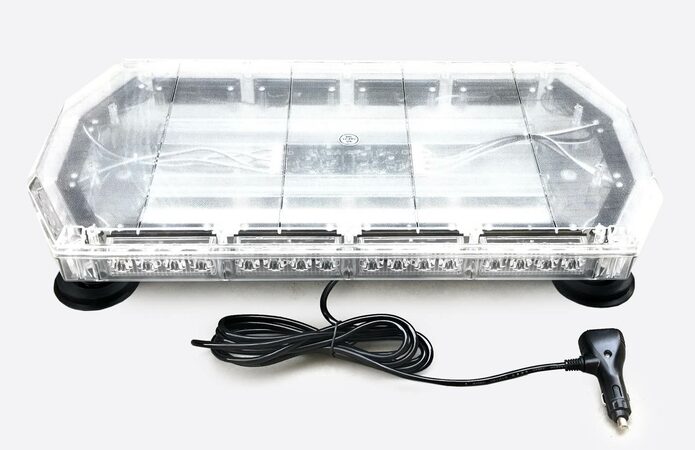 LED světelná rampa oranžová, magnet, 56x3W, ECE R65