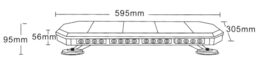 LED světelná rampa oranžová, magnet, 56x3W, ECE R65