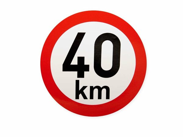Samolepka rychlost 40 km, průměr 200 mm