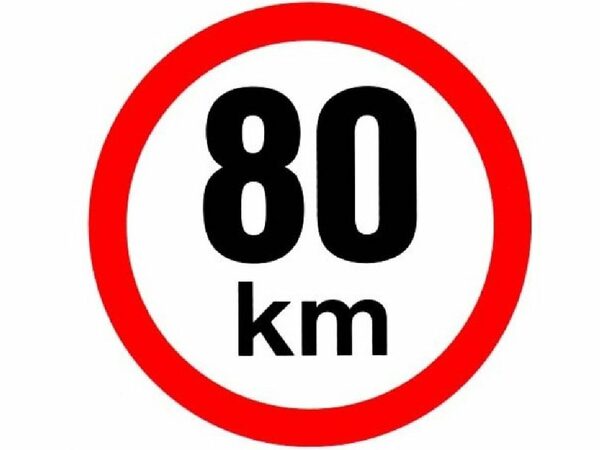 Samolepka reflexní rychlost 80 km, průměr 150 mm