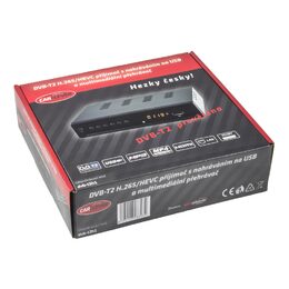 DVB-T2 / HEVC / H.265 set-top box / multimediální přehrávač s USB / SCART / HDMI / RJ45 /
