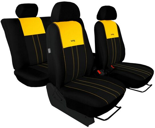 Autopotahy Nissan Qashqai I, bez zadní loketní opěrky, od r. 2006, DUO TUNING žlutočerné