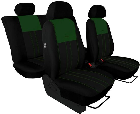 Autopotahy Nissan Qashqai I, bez zadní loketní opěrky, od r. 2006, DUO TUNING zelenočerné
