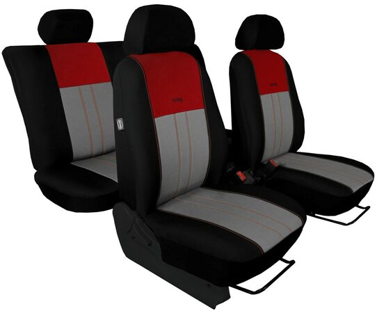 Autopotahy Nissan Qashqai I, bez zadní loketní opěrky, od r. 2006 DUO TUNING vínovošedé
