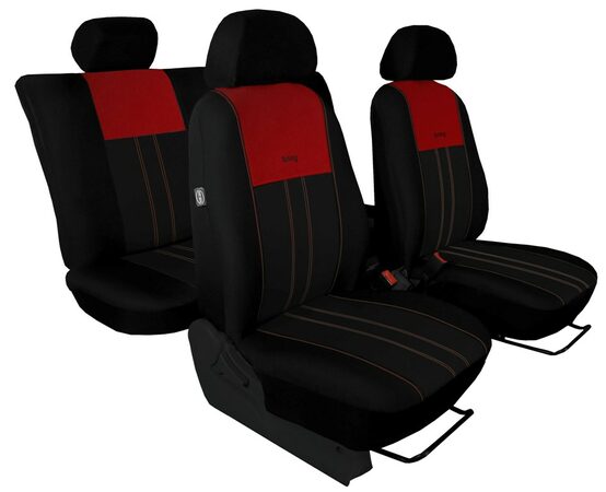 Autopotahy Nissan Qashqai I, bez zadní loketní opěrky, od r. 2006, DUO TUNING vínovočerné