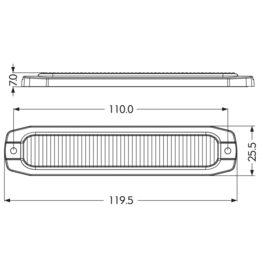 PROFI SLIM výstražné LED světlo vnější, oranžové, 12-24V, ECE R65