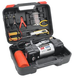 Kompresor 12V DUAL 2 písty se světlem + pneu sada