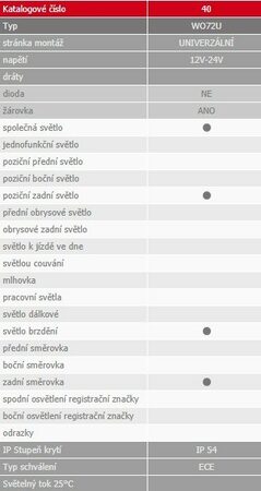 Sdružené světlo WO72U (40) FT-07
