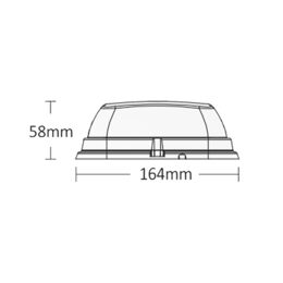 LED maják, 12-24V, 164 x 164mm, 64LED oranžový fix, ECE R10 R65