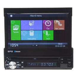 1DIN DVD autorádio s výsuvným 7" LCD, bluetooth,multicolor, SD/USB/FM/DUAL-GPS/RDS/ČESKÉ M
