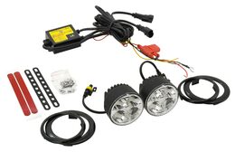 LED světla pro denní svícení 4 HIGH POWER LED 12V/24V, kulatá 70mm, ECE