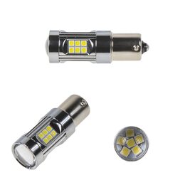 LED BA15s bílá, 12-24V, 30LED/3030SMD