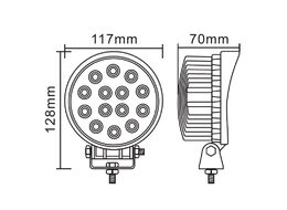 LED světlo kulaté, 14x3W, 117mm, ECE R10
