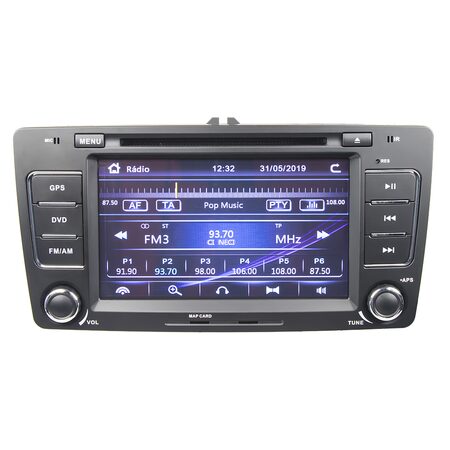 Autorádio pro Škoda Octavia II, 2004-2013 s 7" LCD, GPS, ČESKÉ MENU