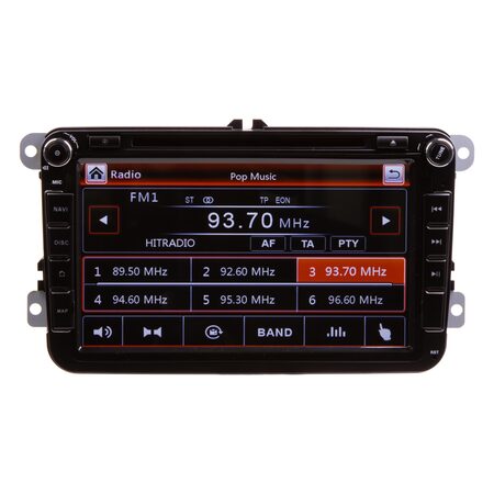 Autorádio pro VW, Škoda s 8" LCD, GPS, multicolor, ČESKÉ MENU