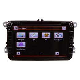 Autorádio pro VW, Škoda s 8" LCD, GPS, multicolor, ČESKÉ MENU