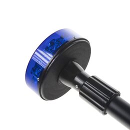 LED maják, 12–24 V, 12x3W modrý s teleskopickou tyčí na motocykl