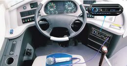 1DIN rádio pro autobusy s DVD/CD, 2x USB, SD, Bluetooth + HF, Mikrofon pro průvodce + prop