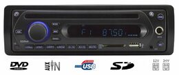 1DIN rádio pro autobusy s DVD/CD, 2x USB, SD, Bluetooth + HF, Mikrofon pro průvodce + prop