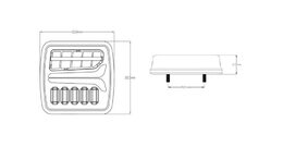 2x Sdružená aku lampa zadní LED s bezdrátovým připojením k 7pin zástrčce, ECE R10