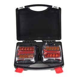 2x Sdružená aku lampa zadní LED s bezdrátovým připojením k 7pin zástrčce, ECE R10