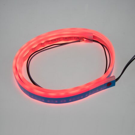 LED silikonový extra plochý pásek červený 12 V, 60 cm