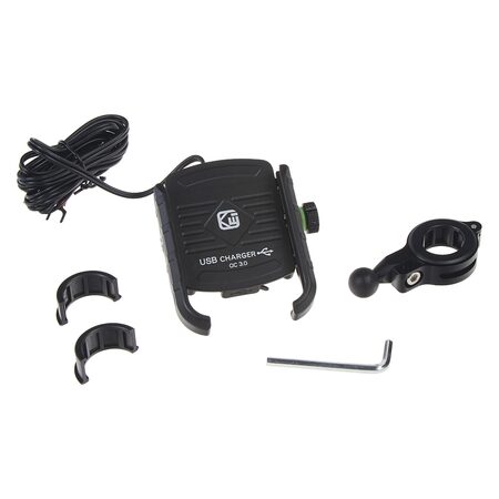 Univerzální držák pro telefony na kolo, motocykl s USB nabíječkou