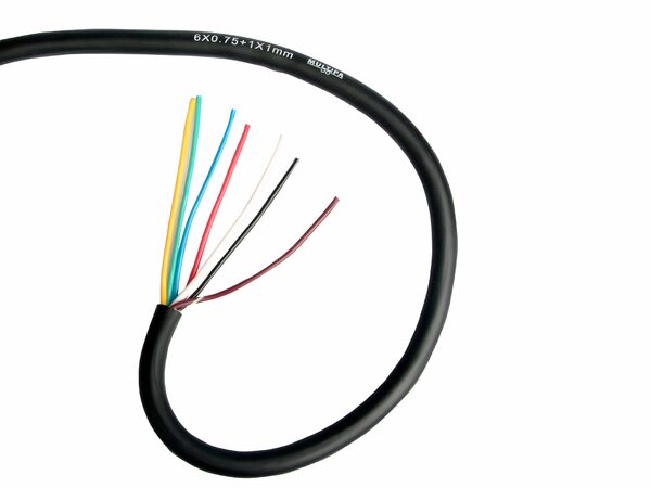 Kabel 7žilový, 6 x 0,75 mm + 1 mm, gumový plášť MULTIPA
